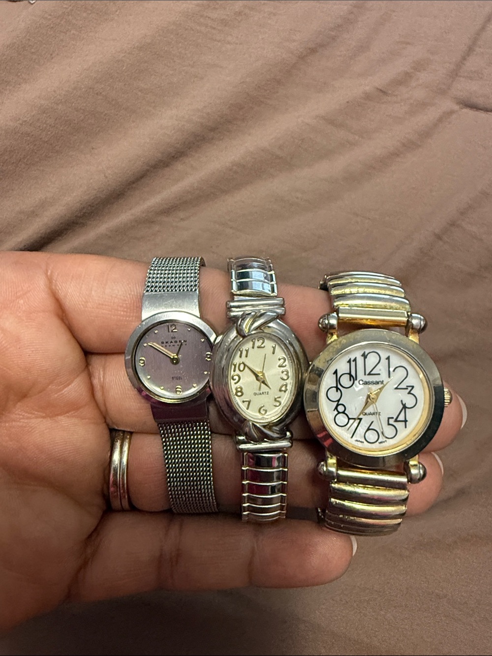 Women's Two-Tone Silver Gold Round Face Quartz Watch - Gold & Silver